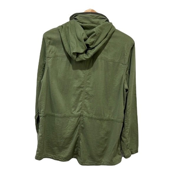 L.L. Bean Women olive green linen blend button down cinch waist jacket sz XL - Picture 2 of 9